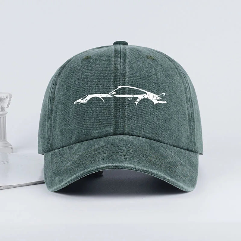 Classic Sports Car Silhouette Baseball Cap