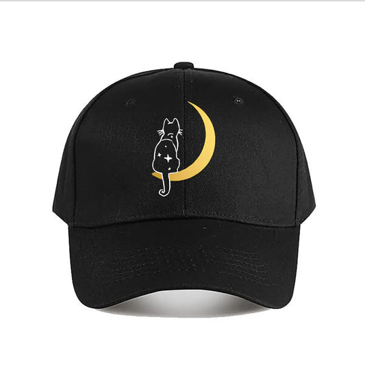 Cat Moon Vinyl Home Decor Sticker Baseball Cap