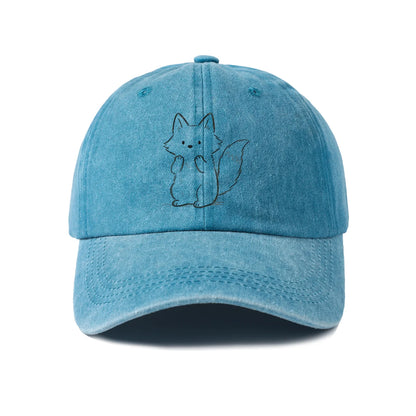Minimal Cat Line Art Graphic Baseball Cap