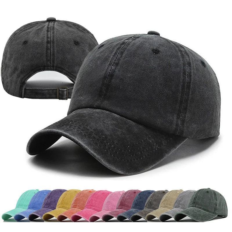 Retro Washed Cotton Baseball Cap Men