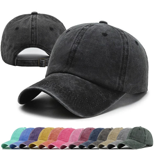 Retro Washed Cotton Baseball Cap Men