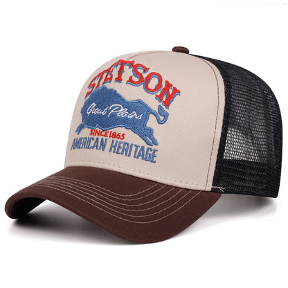 Personalized New Baseball Hat STETSON Red Bear Breathable Mesh Hat