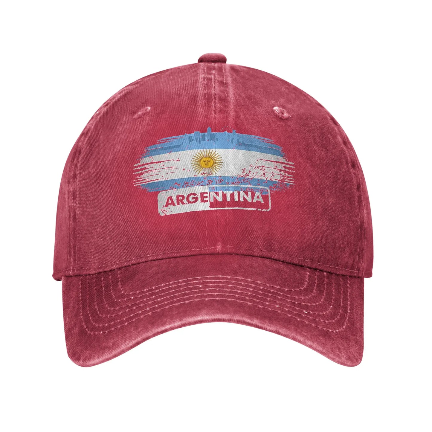 Argentina Flag Washed Baseball Cap
