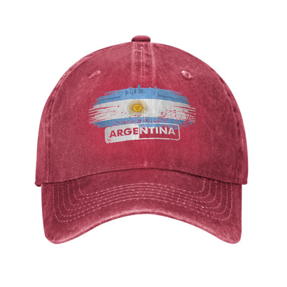 Argentina Flag Washed Baseball Cap