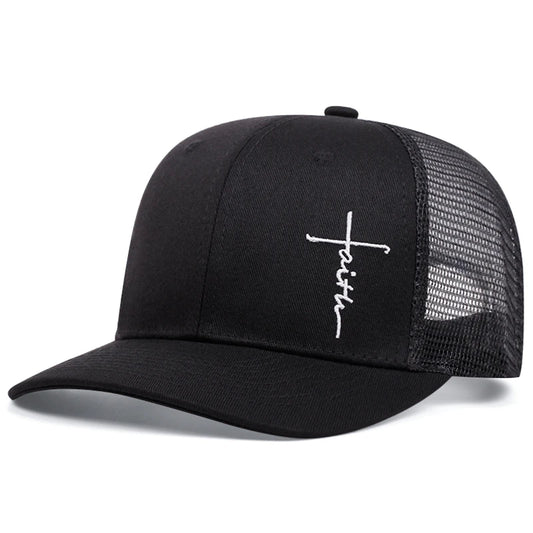 Cross Embroidery Slight Curved Printed Baseball Hat