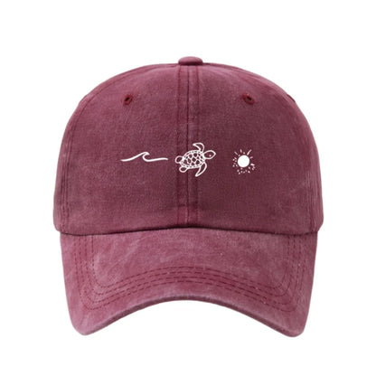 Fashion Wave Turtle Baseball Caps Sun Protection Adjustable Sunscreen Hats Men Women