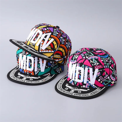 New Munchies Watermelon Donut Print Hat Embroidery Snapback Cap Men's Women's