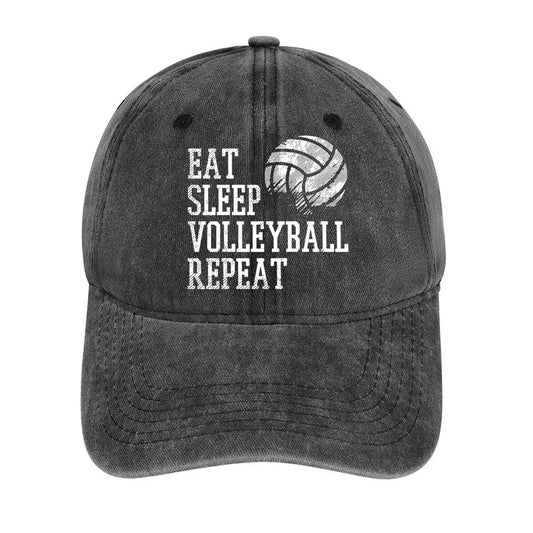 EAT SLEEP VOLLEYBALL REPEAT Washed Baseball Cap