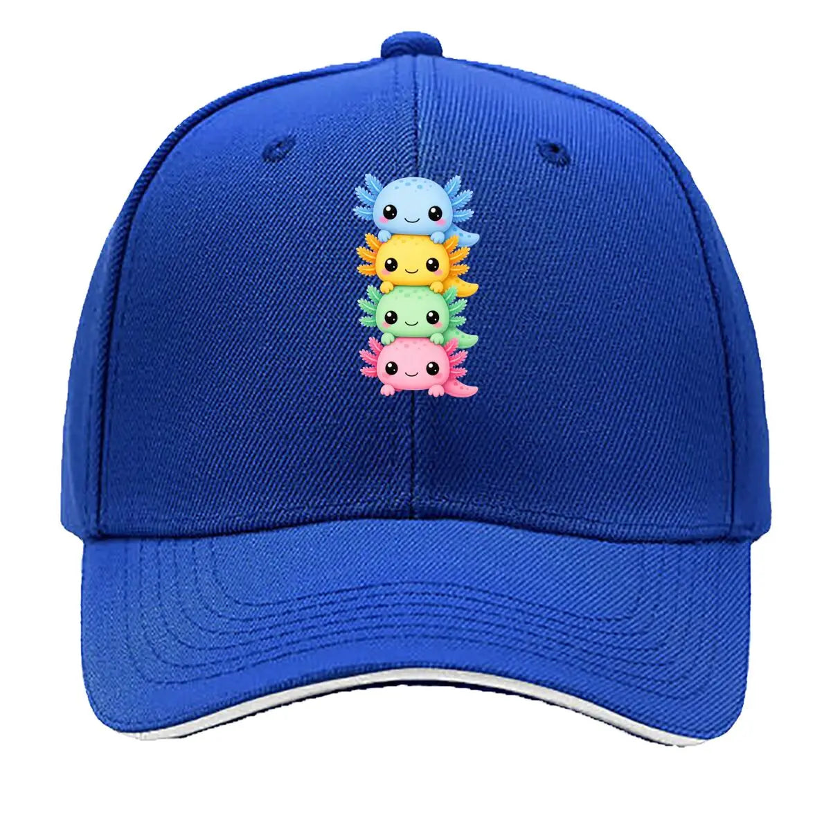 Cute Pastel Axolotl Friends Stack Sandwich Baseball Cap