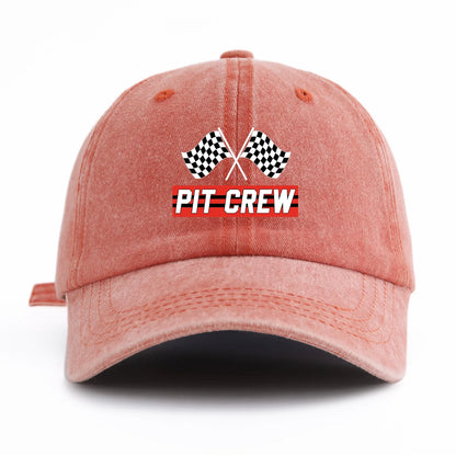 PIT CREW Print Washed Baseball Cap For Adults