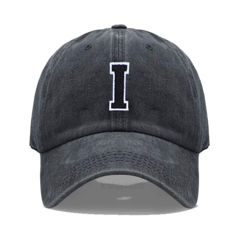 Initial Letter A-Z Embroider Baseball Cap