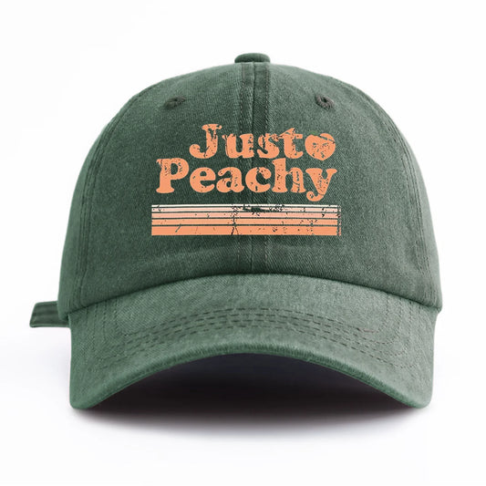 JUST PEACHY Print Washed Baseball Cap for Adults
