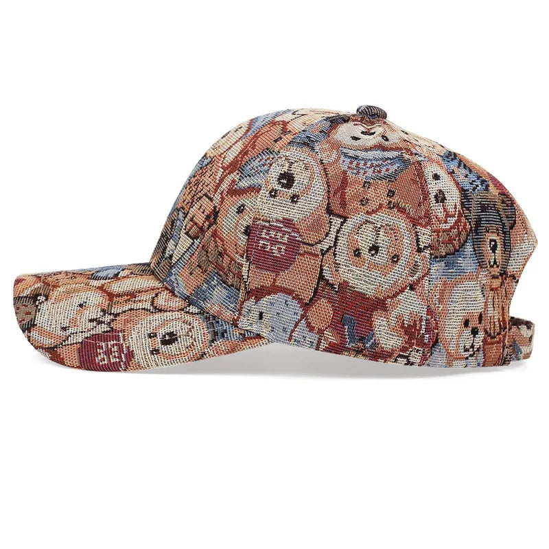 Unisex Cartoon Bear Full Print Baseball Caps