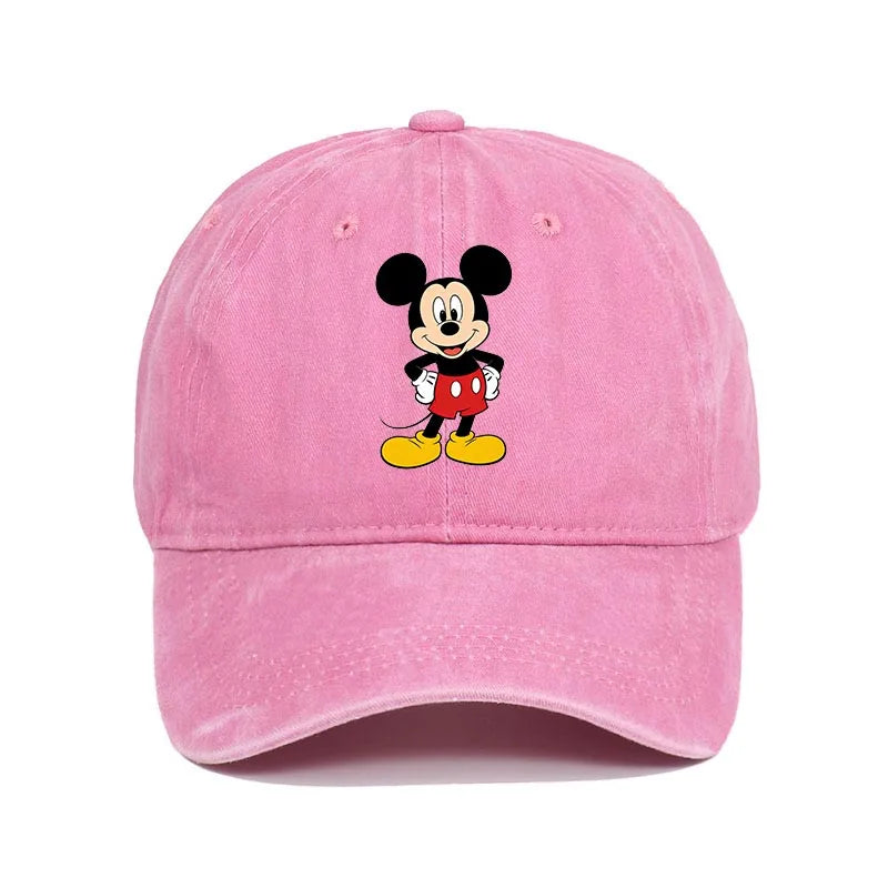 Retro Washed Mickey Mouse Print Baseball Cap