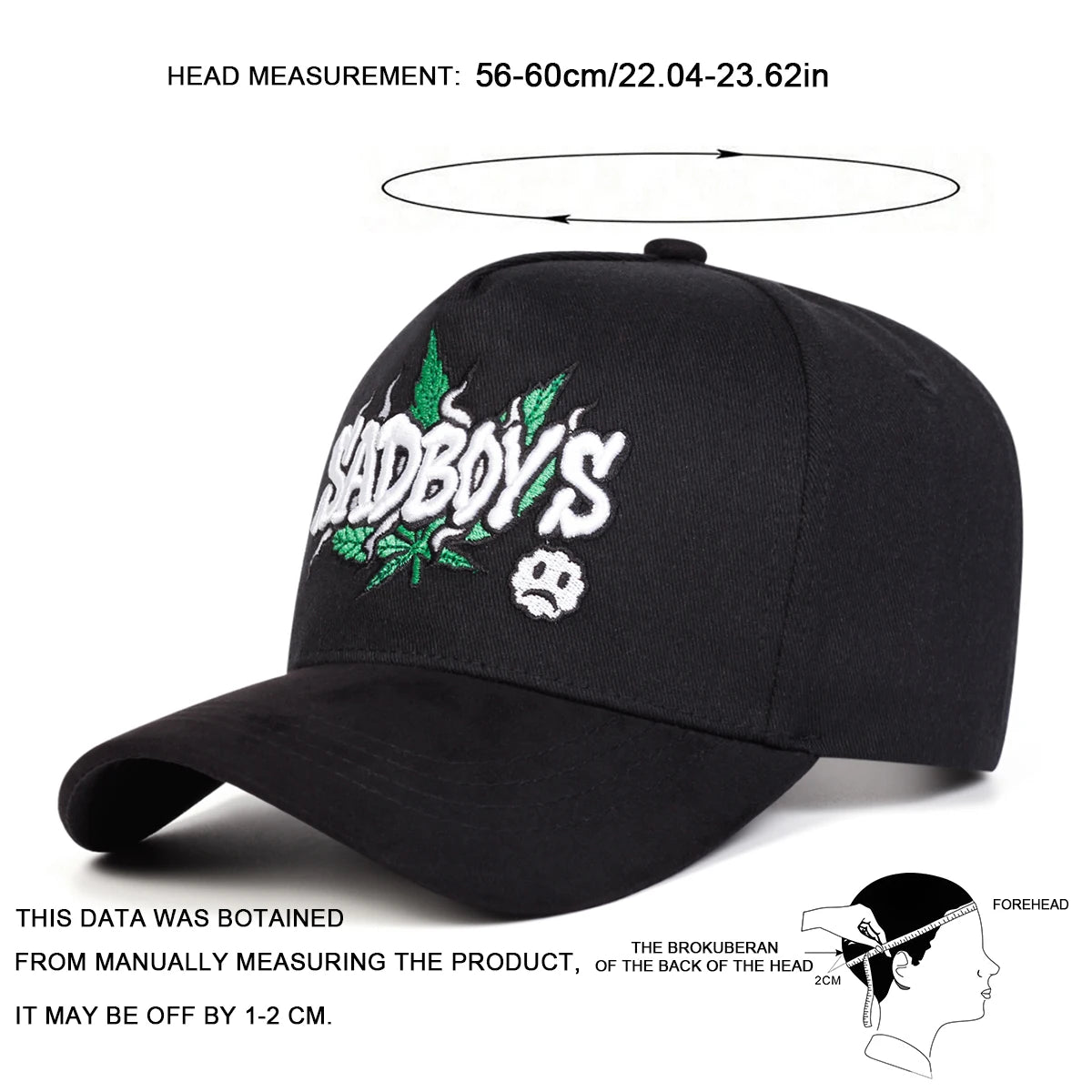 SADBOYS Letter Embroidery Baseball Caps