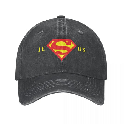 Super Jesus Washed Baseball Cap Hat Men Women Christian God Cap Spring Autumn Vintage Casquette Gorras