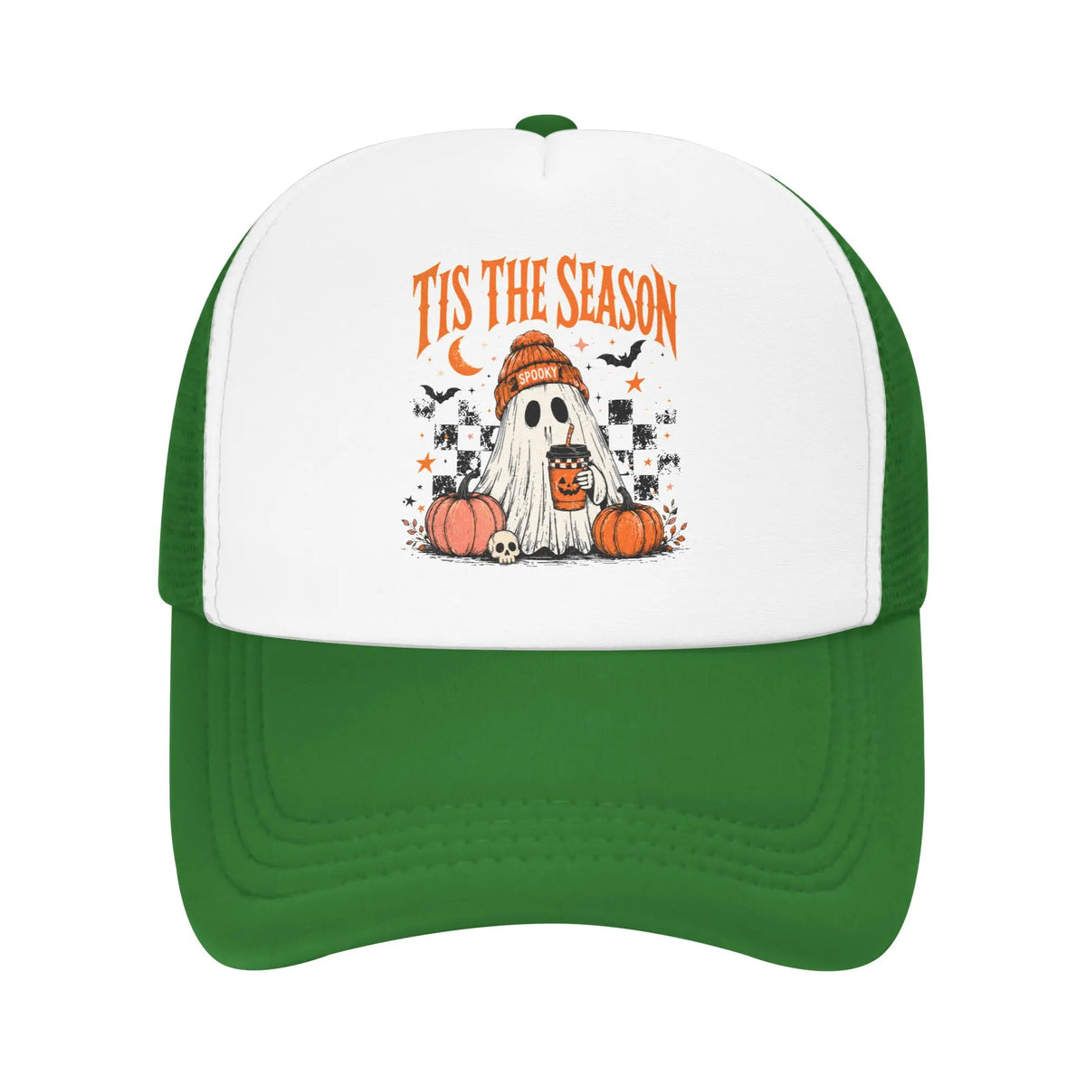 Adult Cute Ghost Coffee Autumn Fall Baseball Cap