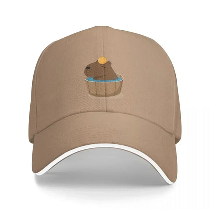Capybara with Orange Baseball Cap