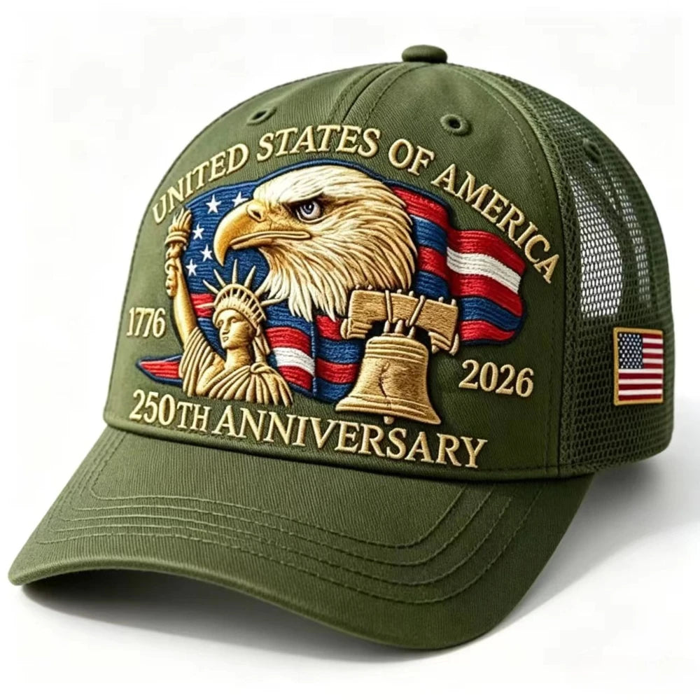 American 250th Anniversary Eagle Print Baseball Cap