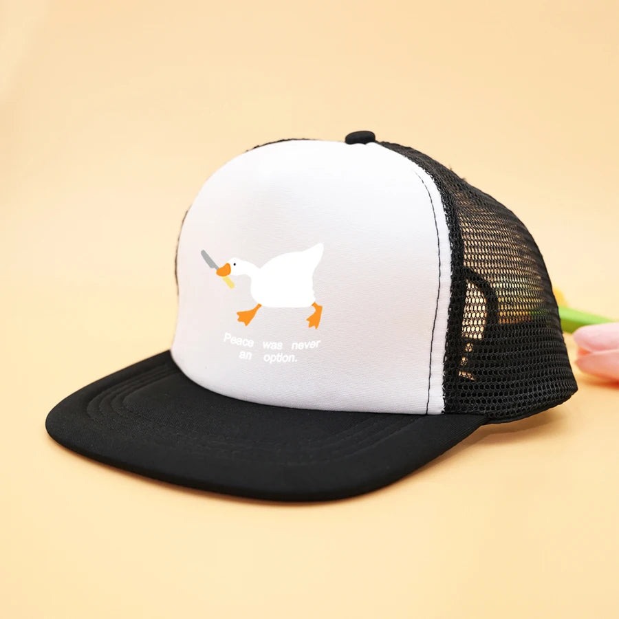 Children's Big Stupid Goose Print Mesh Breathable Baseball Cap