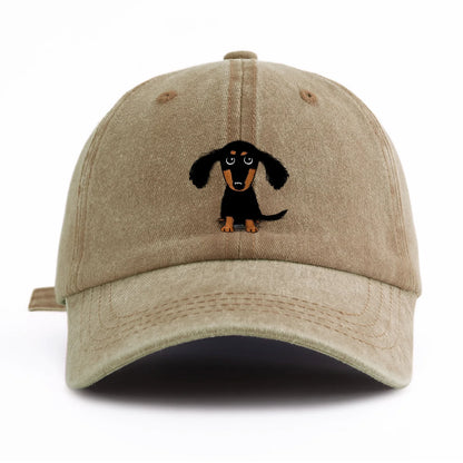 Dachshund Print Washed Baseball Cap For Adults
