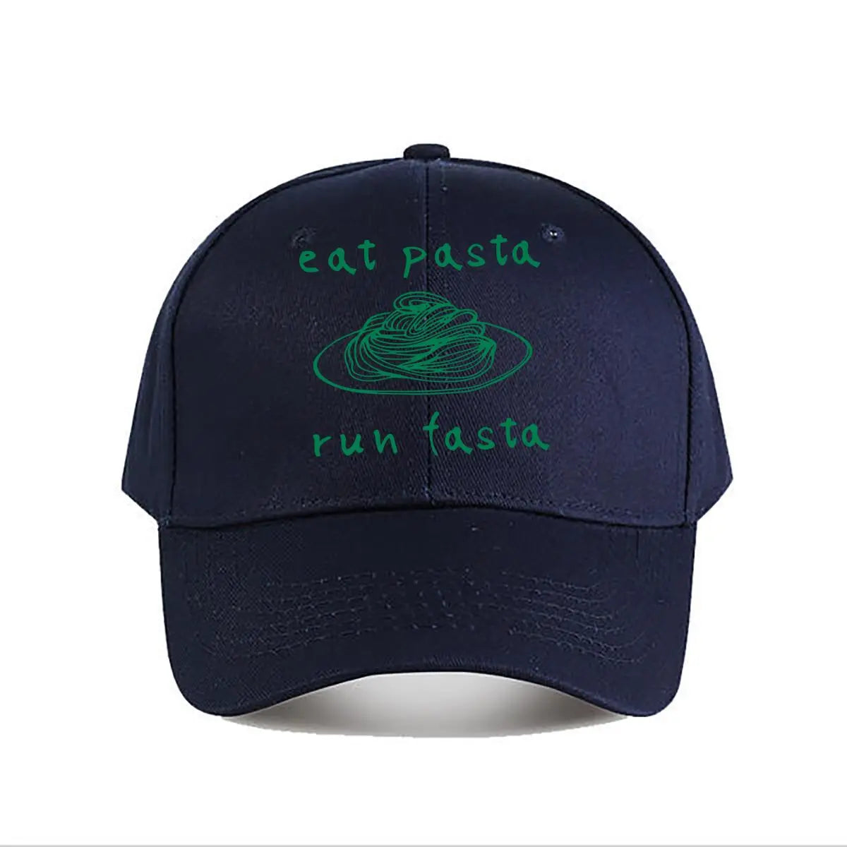 Pink Baseball Cap Eat Pasta Run Fasta Baseball Cap