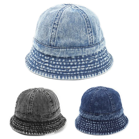 Denim Bucket Hat Women Fisherman's Hat Bucket Hat Unisex Bob Caps Hip Hop Gorros Men