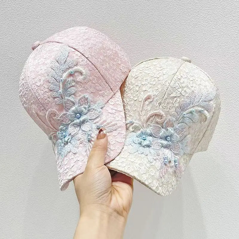 Spring And Summer Lace Appliqué Baseball Cap