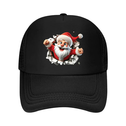 Christmas Santa 3D Broken Wall Graphic 2026 Mesh Baseball Cap