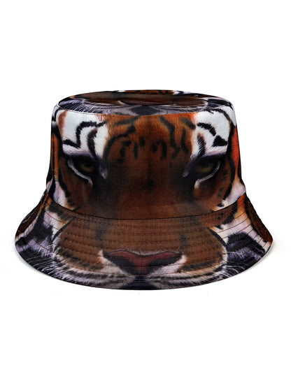 Tiger Pattern Double-Sided Bucket Hat