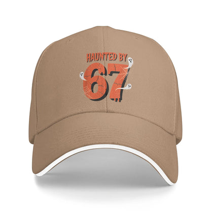Haunted By 67 Halloween Funny 67 Meme Six Seven Ghost Baseball Cap