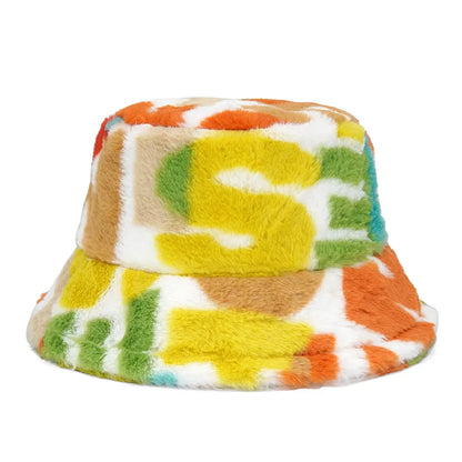 Winter Bucket Hat Women's Fashion Leopard Panama Warm Hat For Women