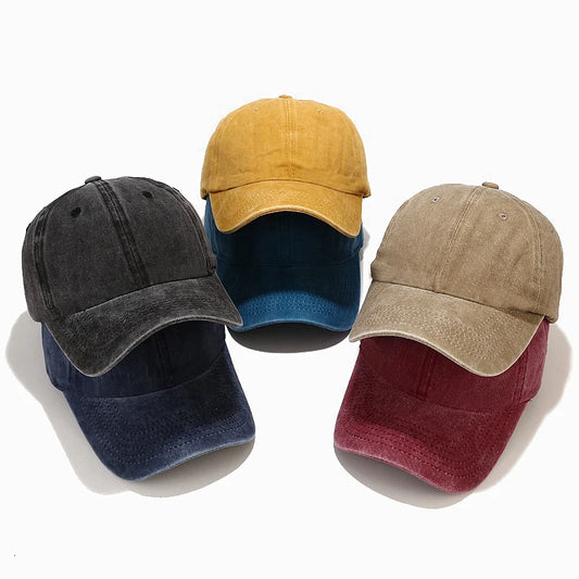 New Spring Summer Cap Washed Cotton Baseball Cap Men Women