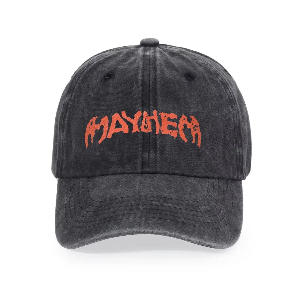 Men Women Lady Gaga Mayhem 2025 Printed Hats Casual Distressed Washed Baseball Cap