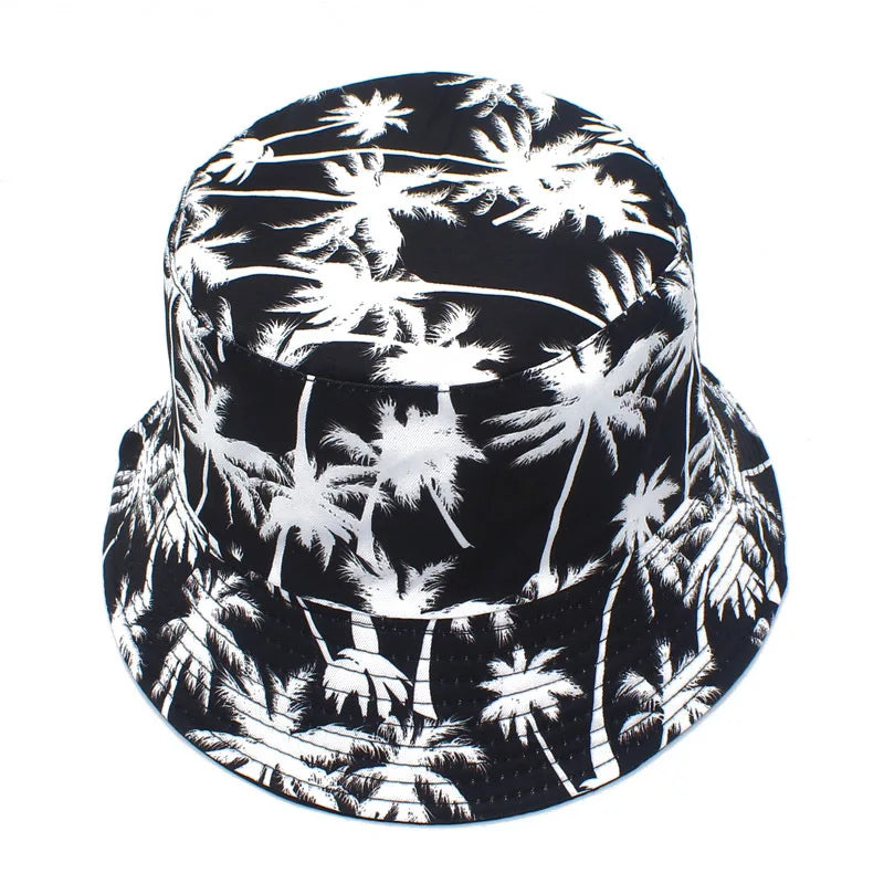 Hawaii Double-Sided Coconut Tree Fisherman Hat Bucket Hat