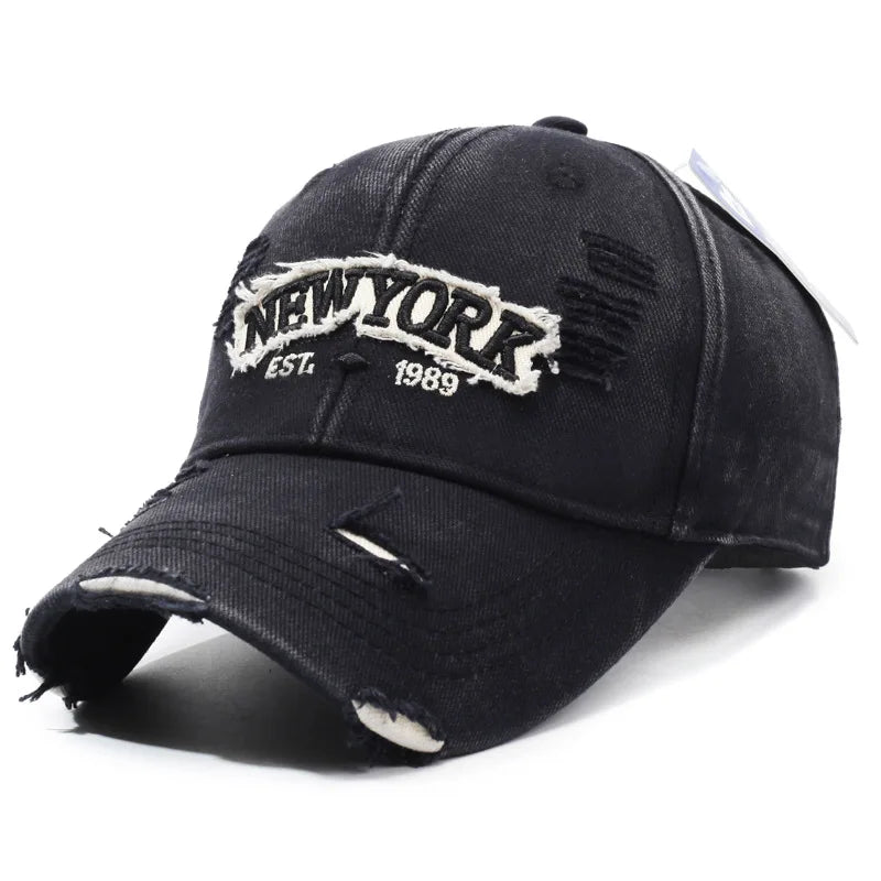 Letter New York Broken Hole Baseball Cap
