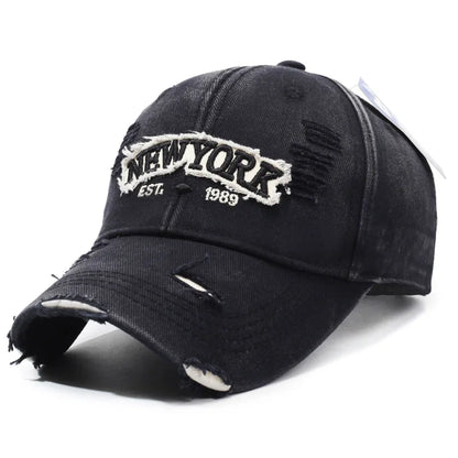 Letter New York Broken Hole Baseball Cap