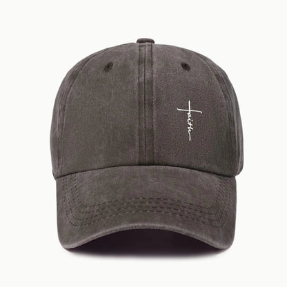 Retro Washed Water-Resistant Universal Cross-Print Baseball Cap
