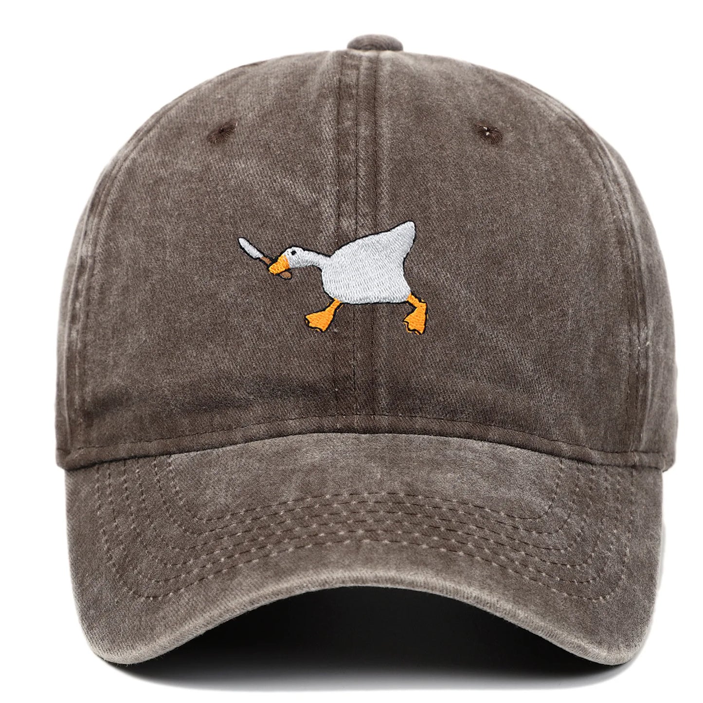 Embroidered Baseball Cap With Goose Pattern For Men And Women