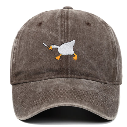 Embroidered Baseball Cap With Goose Pattern For Men And Women