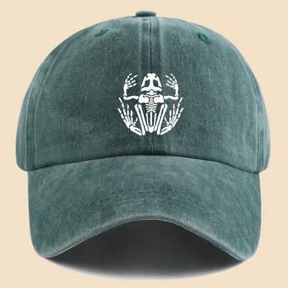 Skeleton Frog Printed Baseball Hat For Men Women