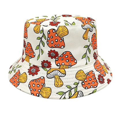Double-sided Yellow Duck Print Pattern Panama Summer Sunscreen Fisherman Cap Bucket Hat