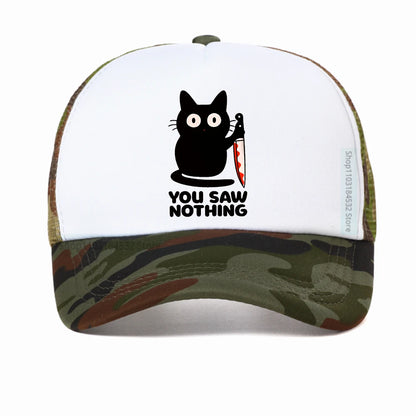 You Saw Nothing Black Cat Baseball Cap