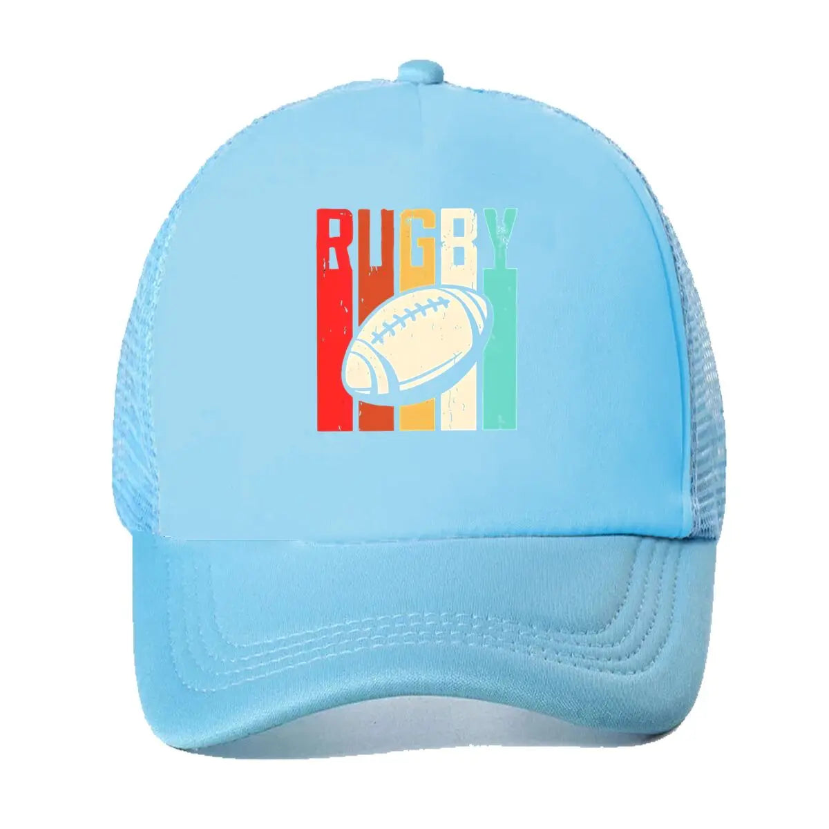 Retro Rugby Graphic Mesh Baseball Cap
