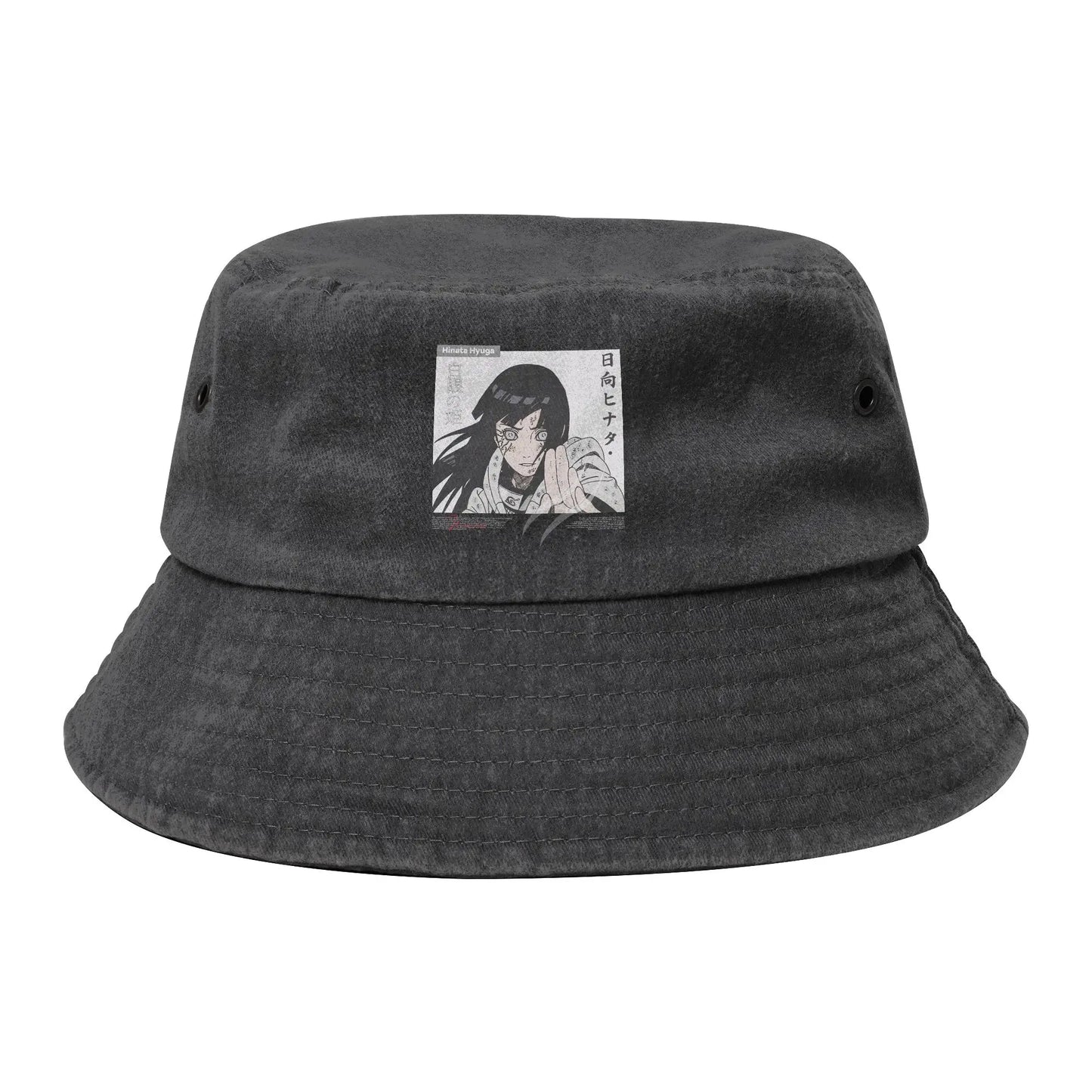 Spring Picnic Headwear Hinata Hyuga Naruto Washed Denim Bucket Hat