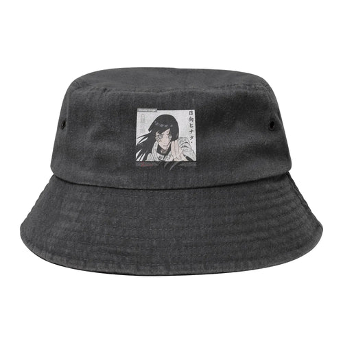 Spring Picnic Headwear Hinata Hyuga Naruto Washed Denim Bucket Hat