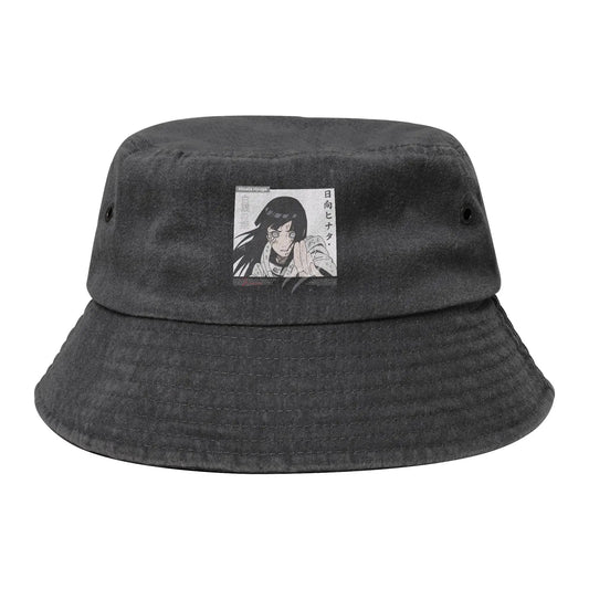 Spring Picnic Headwear Hinata Hyuga Naruto Washed Denim Bucket Hat