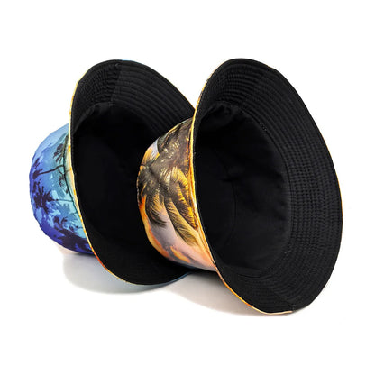 Tropical Style Coconut Tree Island Print Fisherman Hat Bucket Hat