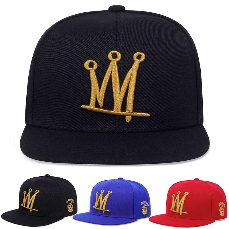 Fashion Men Women Hip Hop Baseball Cap Crown Embroidery Snapback Caps