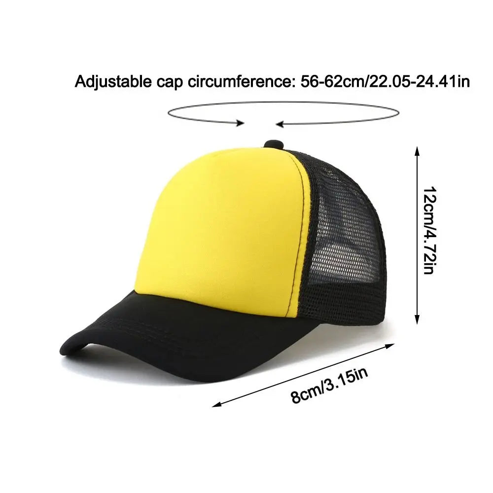 Unisex Spong Mesh Baseball Cap Breathable Adjustable Peaked Cap